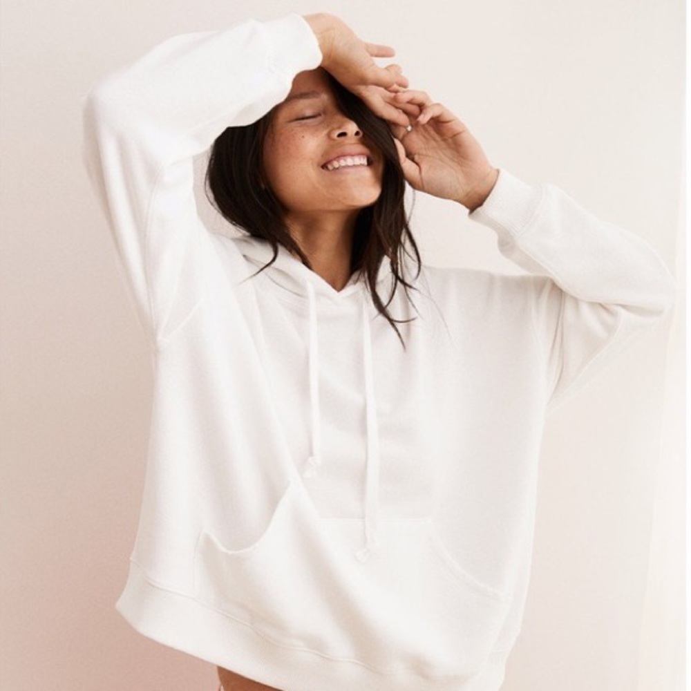 Aerie White Oversized Hoodie